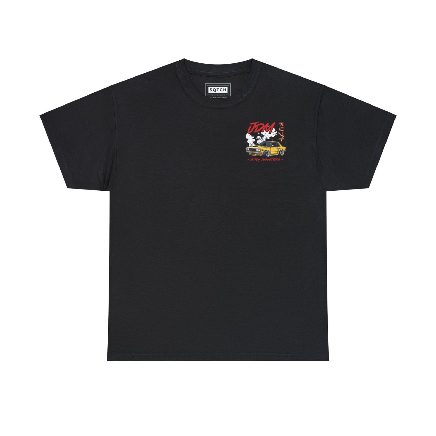 Black drifting shirt with a cool jdm car graphic & logo by Sqtch Industries