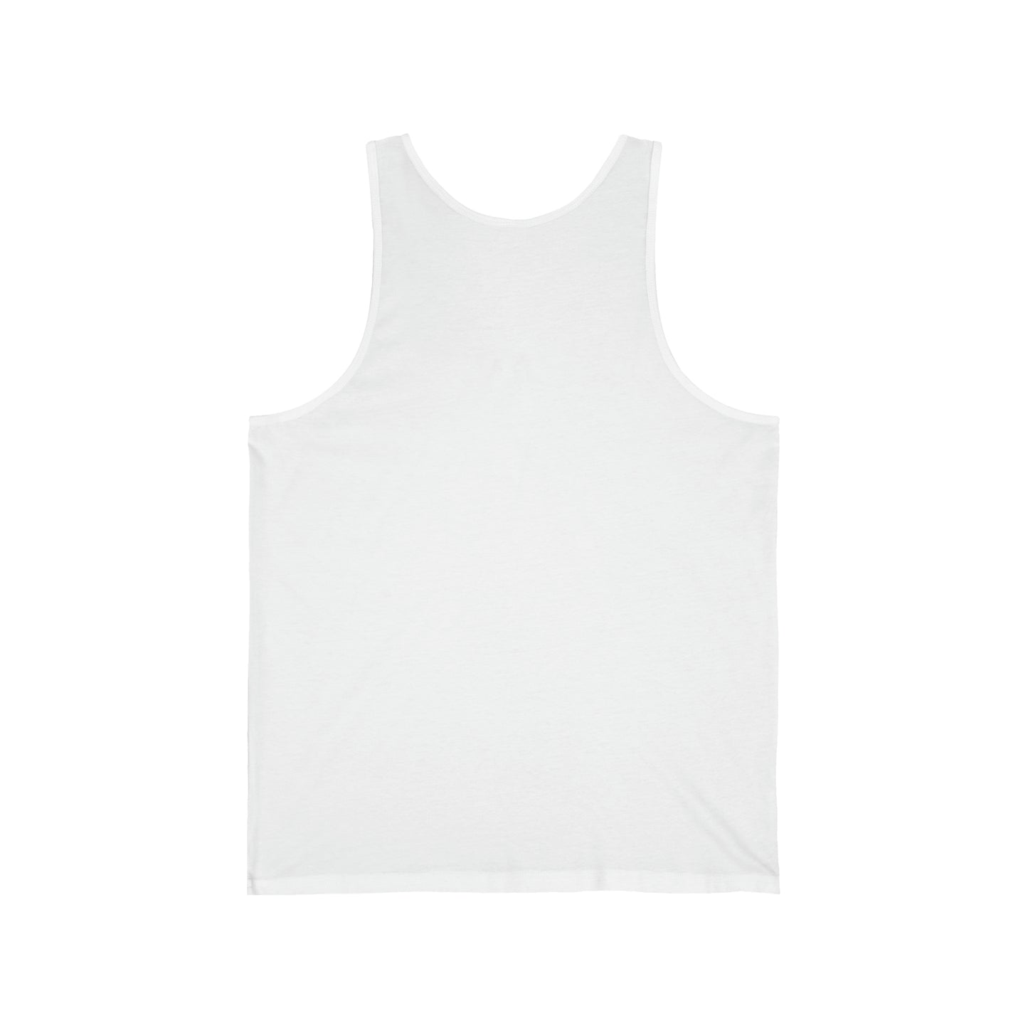 Back view of a white Men's singlet