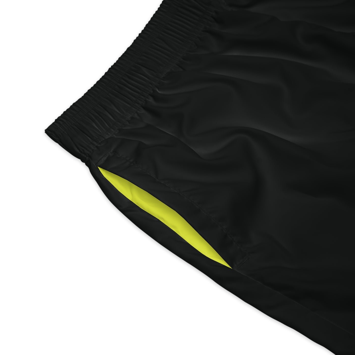 Black & fluoro green sports shorts