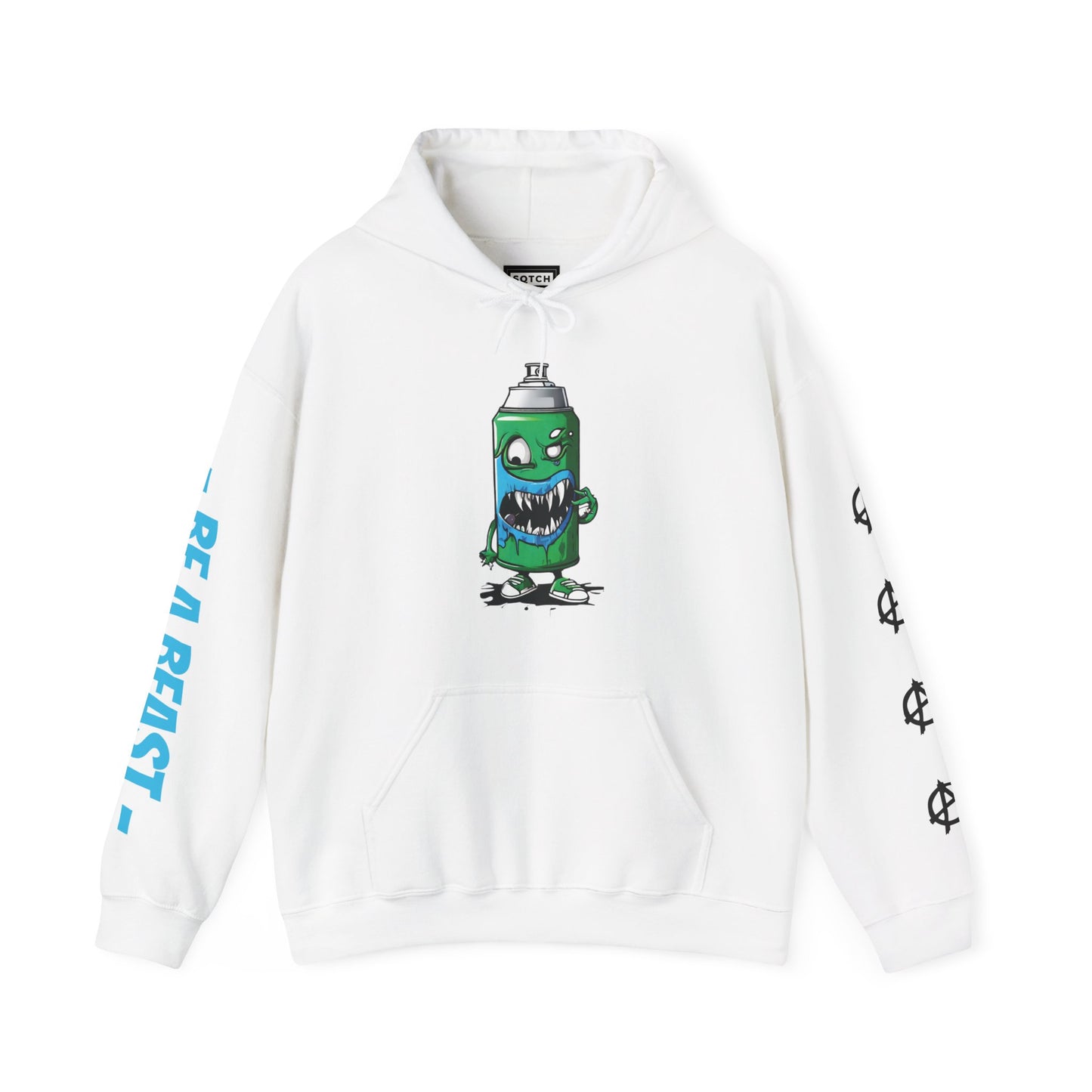 White cartoon style graffiti hoody