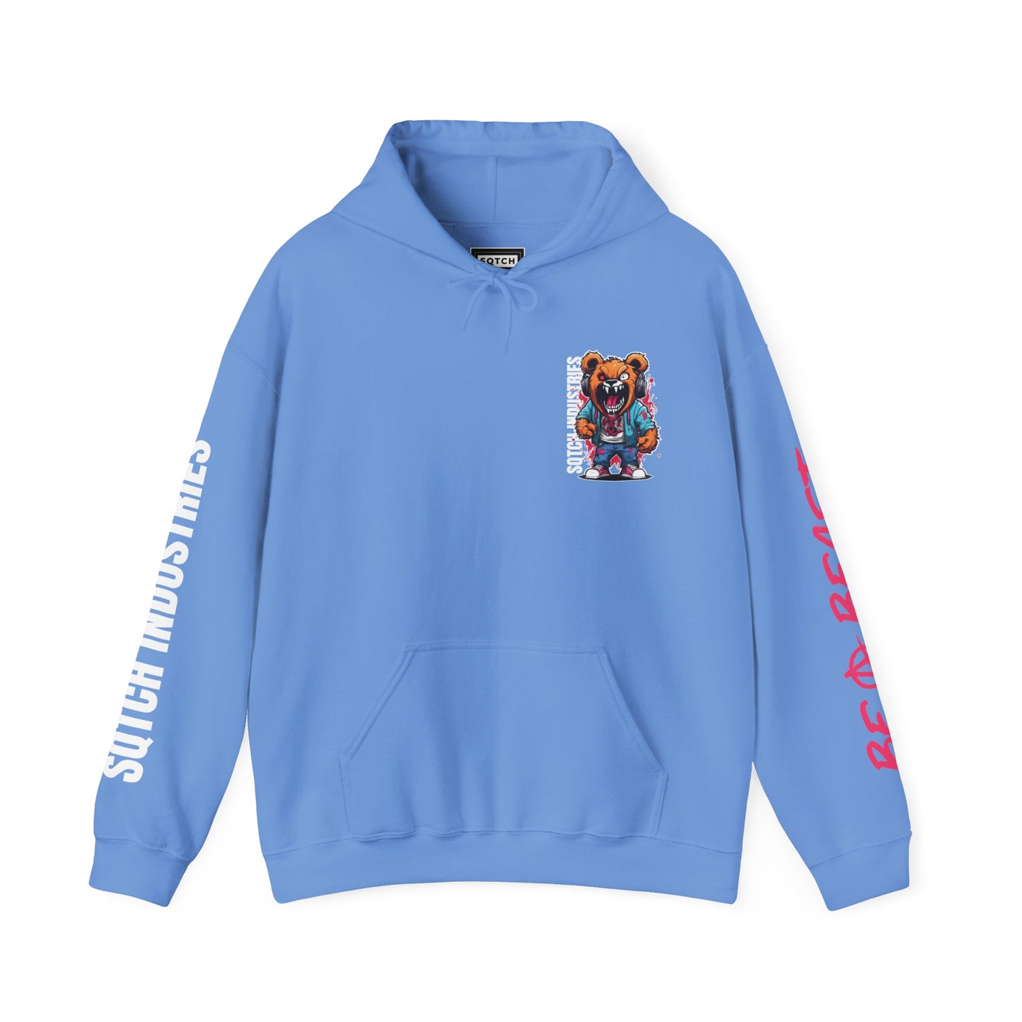 Blue teddy bear graphic cartoon hoody