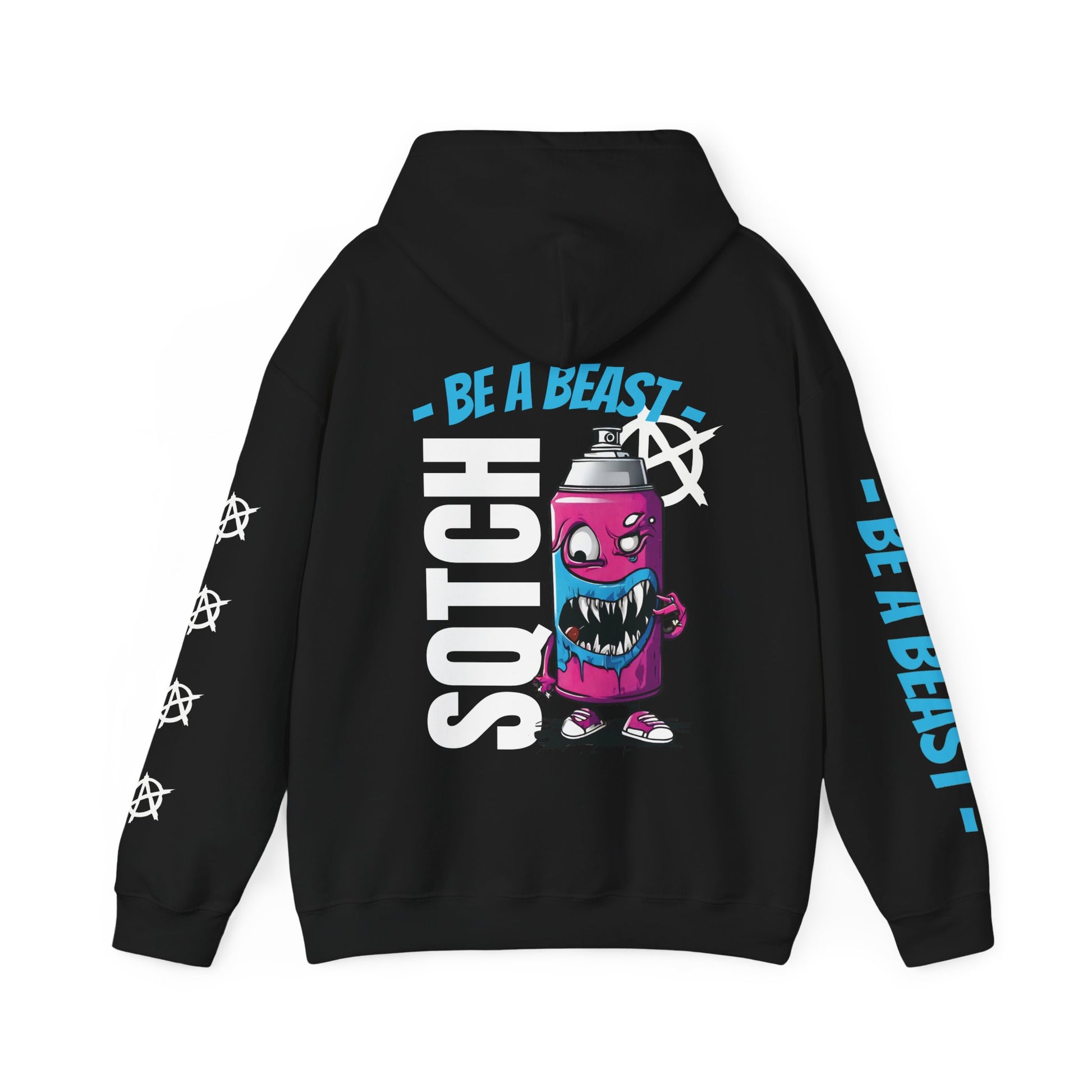 Black cartoon style graffiti hoody