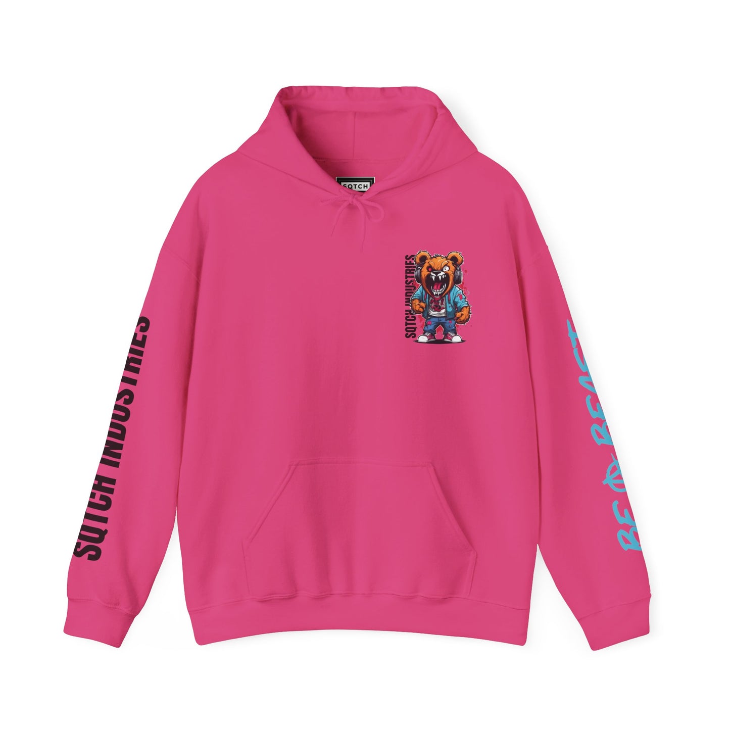 Pink teddy bear graphic cartoon hoody