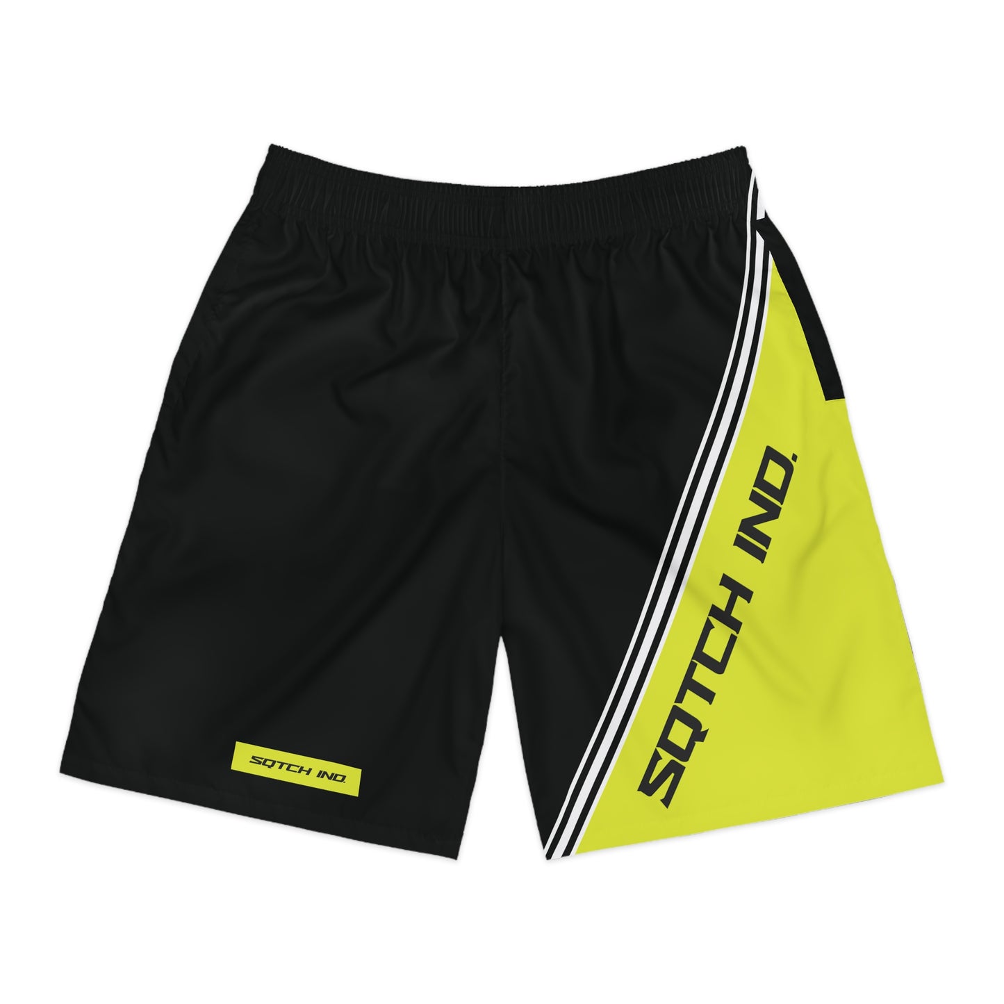 Brightly coloured black & green sports & gym shorts