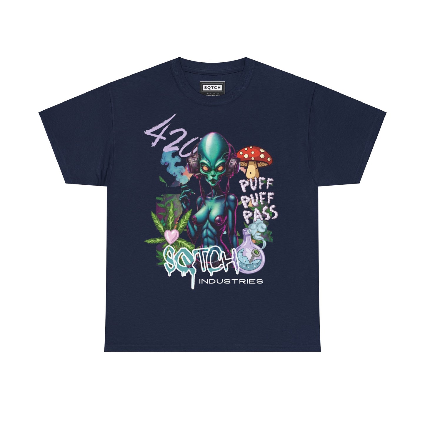 Sqtch Industries Puff Puff Pass Alien Graphic - Tee