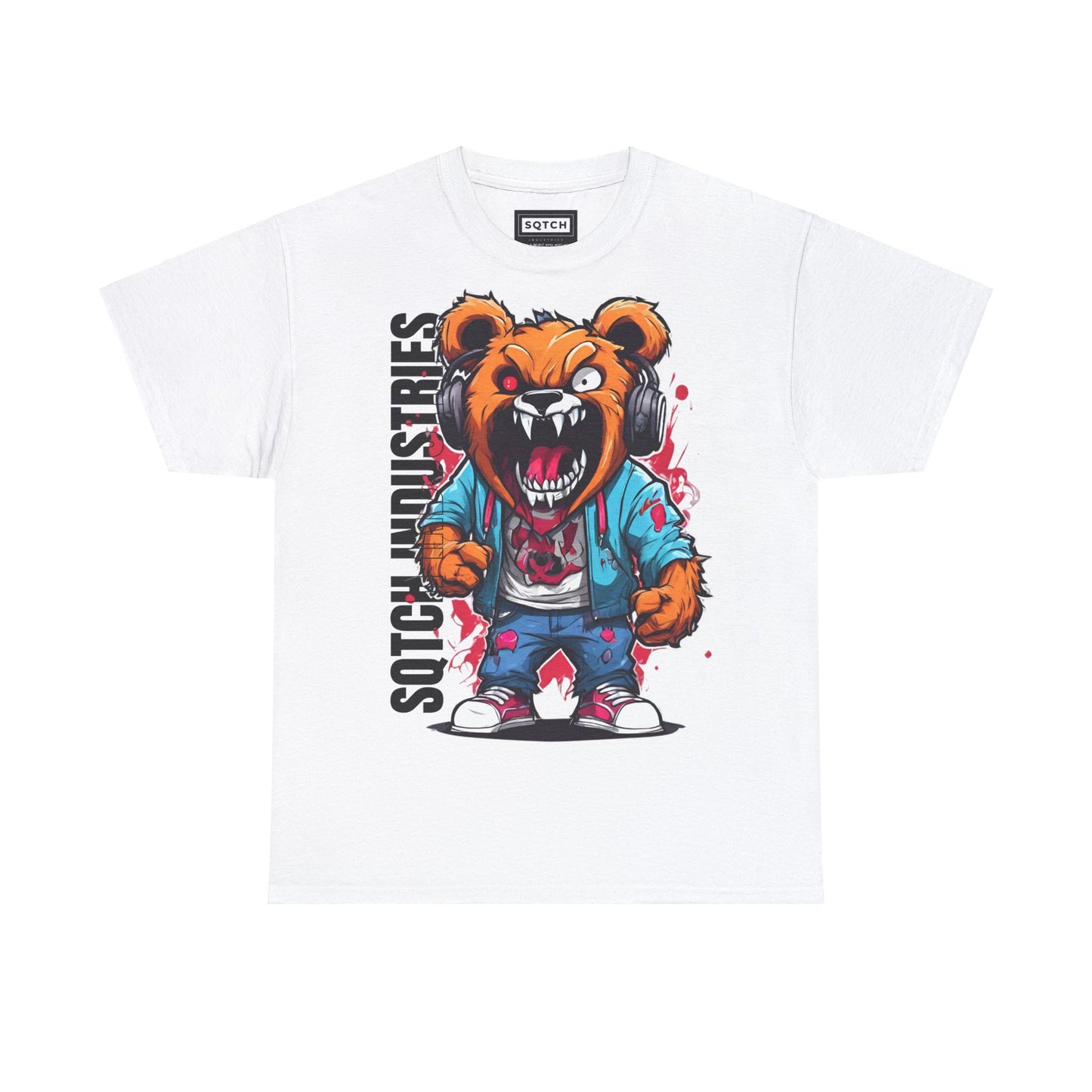 Sqtch industries don't care bear cartoon graphic tee