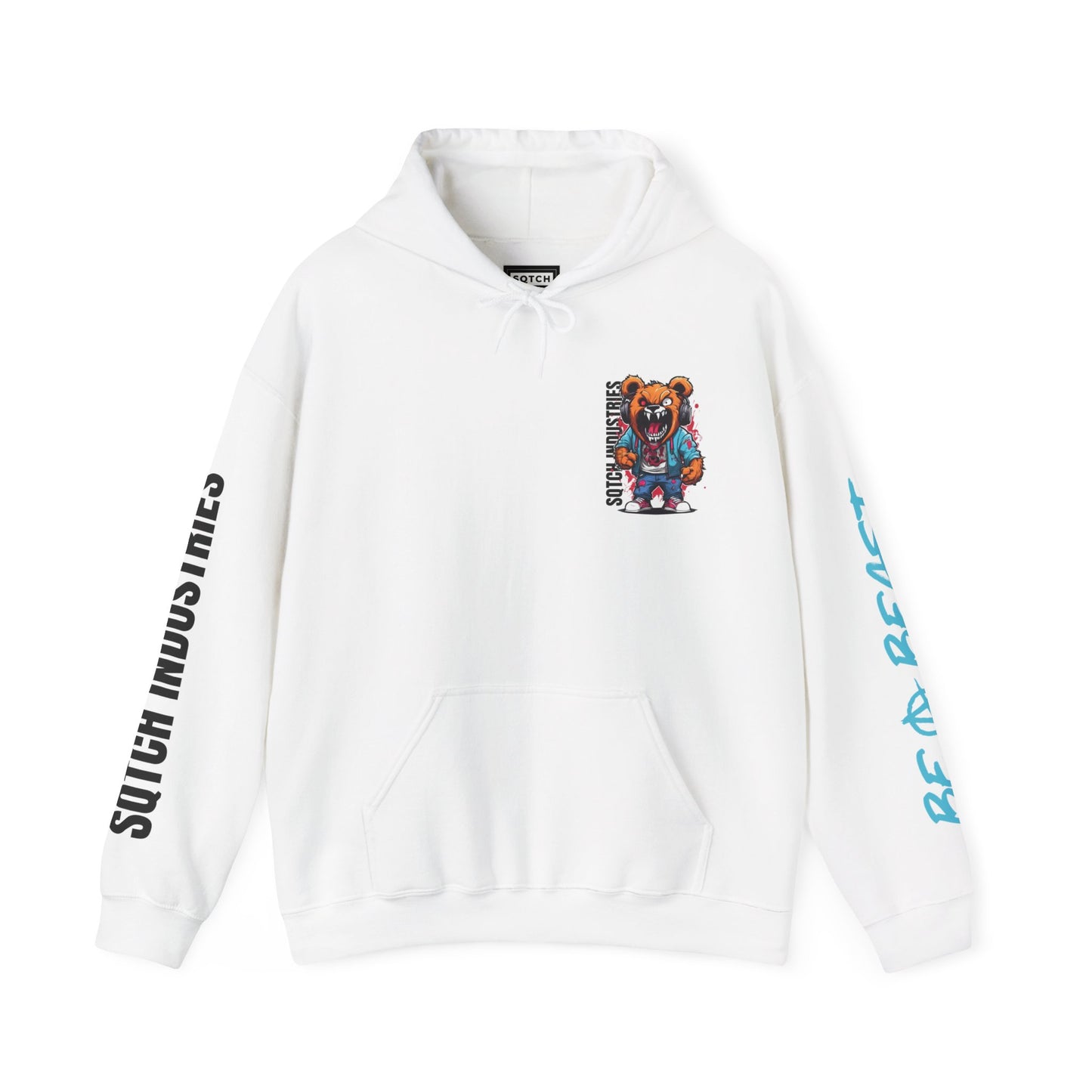 White teddy bear graphic cartoon hoody