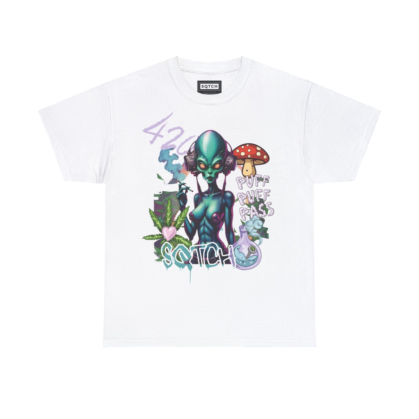 Sqtch Industries Puff Puff Pass Alien Graphic - Tee