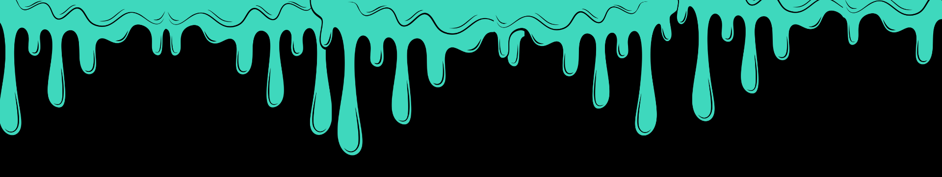 Teal dripping pattern on a black background