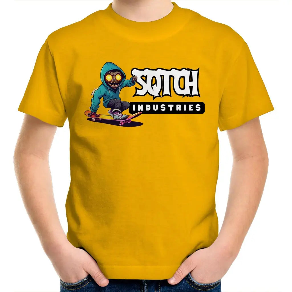 Sqtch Industries Be A Beast Skate Youth - T-Shirt Gold / Kids 2 youth