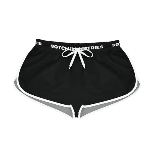 Sqtch Industries Black Ladies - Relaxed Sports Shorts L / White All Over Prints All Over