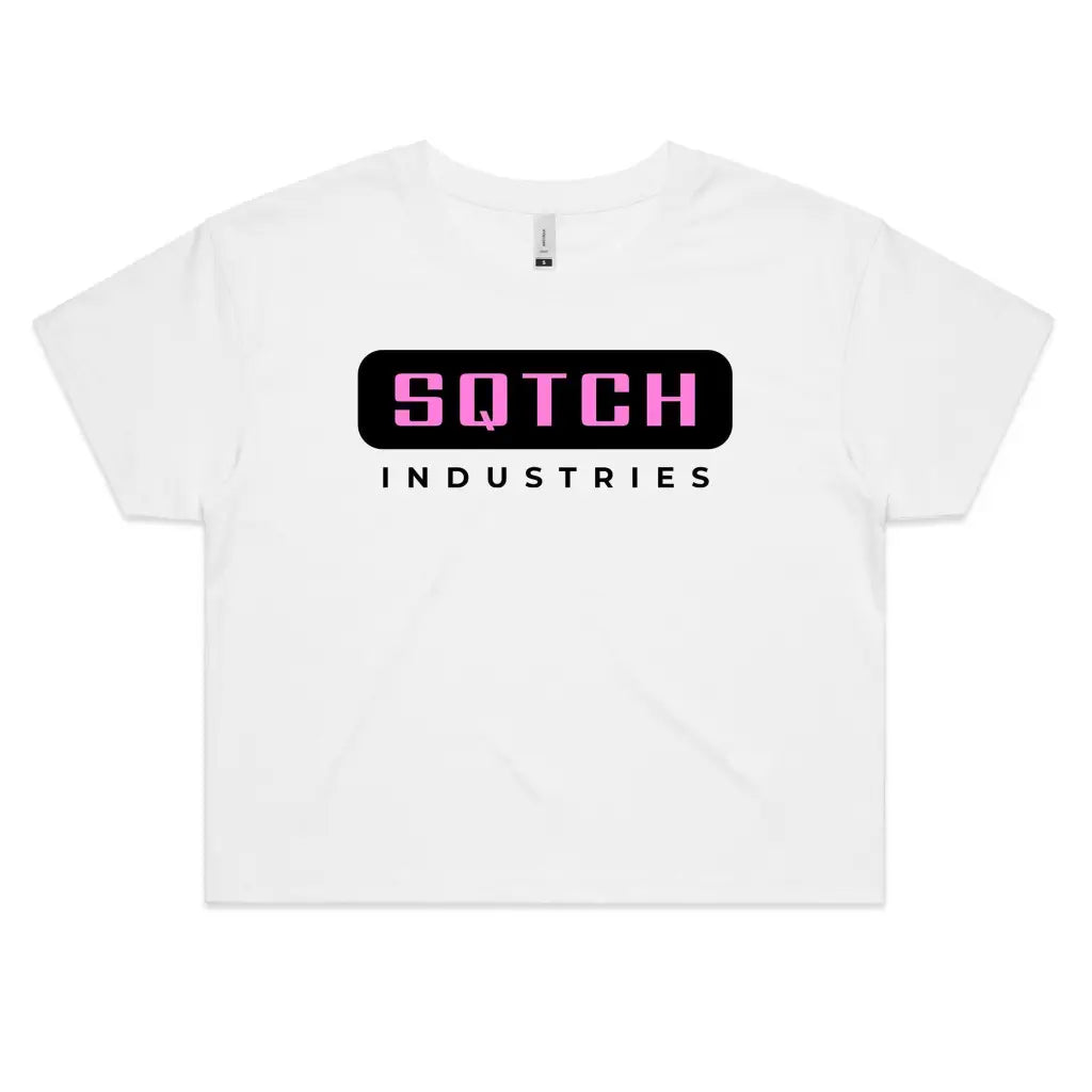 Sqtch Industries - Ladies Crop Tee White / Extra Small crop top, ladies, shirts, t-shirts