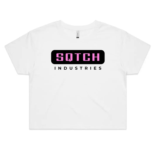 Sqtch Industries - Ladies Crop Tee White / Extra Small crop top, ladies, shirts, t-shirts