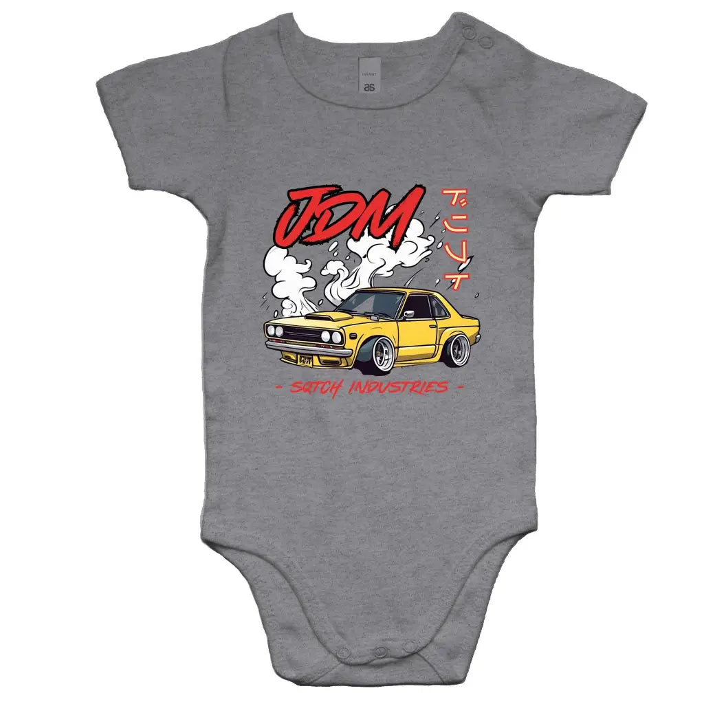 Sqtch Industries Mini Me JDM - Baby Onesie Grey Marle / 0-3m baby, infant