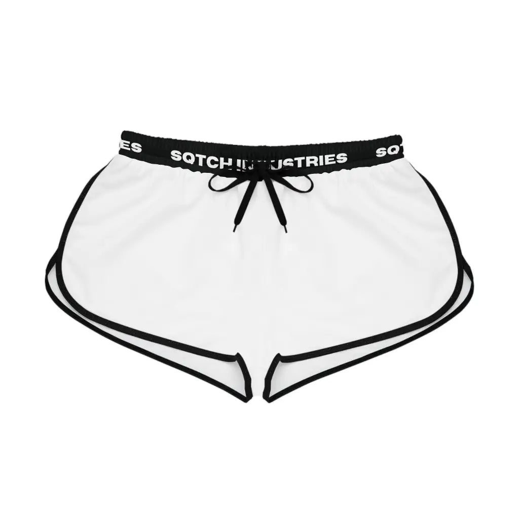 Sqtch Industries White Ladies - Relaxed Sports Shorts L / Black All Over Prints Bottoms,